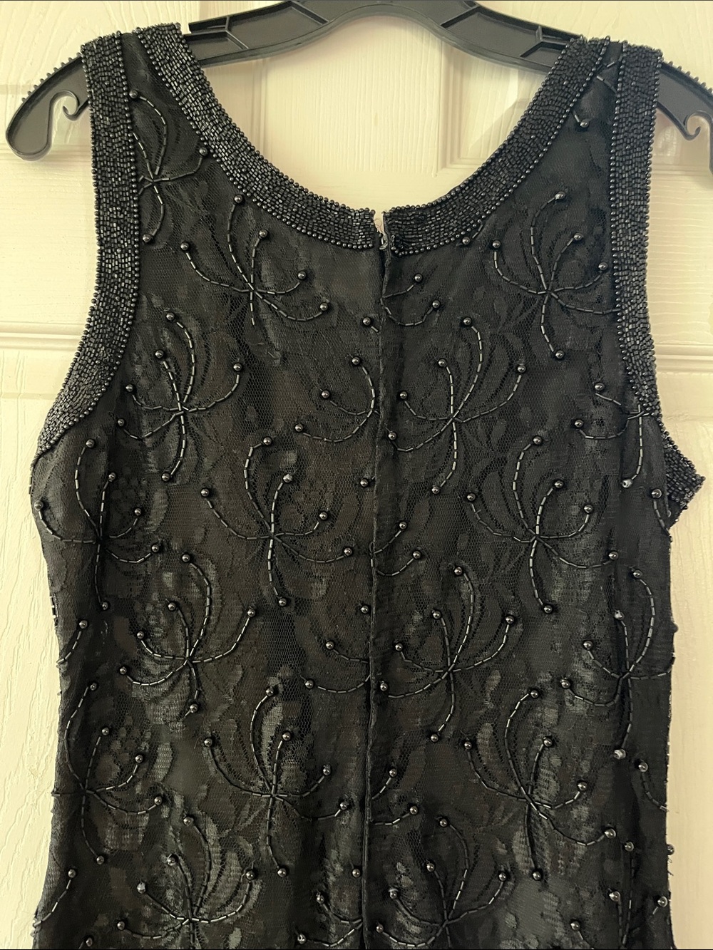 Scala Black Beaded Sleeveless Mini Dress W/Matching Ling Sleeve Coat - Picture 4 of 7
